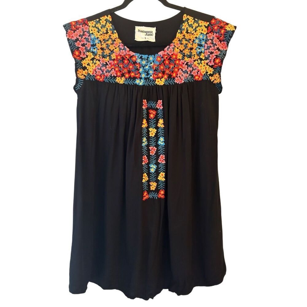 SavannaāJane Boho Embroidered Dress size S Coachella Festival